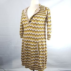 H&M 70's Style Metallic Knit Sweater Dress  Sz 4